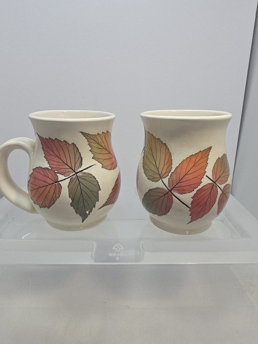 Bristaleaf Wizard of Clay Studio Pottery Leaf Coffee Mugs Set of 2 12 oz (C5) - Picture 2 of 6
